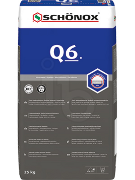SCHÖNOX Q6 Schonox Q6 Sterk stofgereduceerde, flexibele, universele poederlijm zak 4 kg